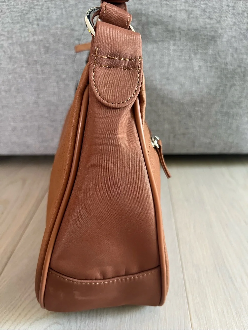 Brown Embroidered Horse Shoulder Bag